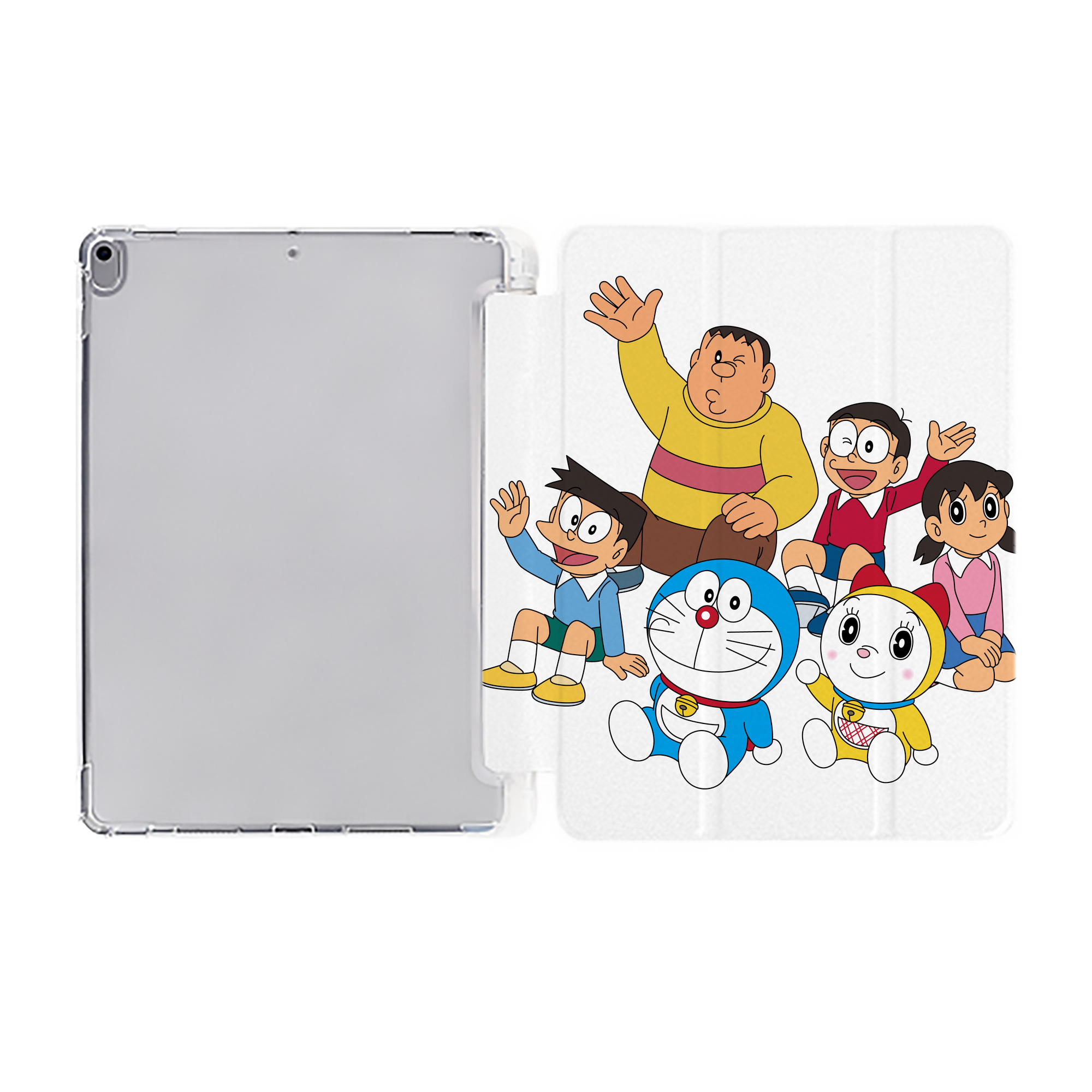 （画像用） ドラえもん 骨川 スネ夫 Doraemon Honekawa Suneo IPad ケース ペン収納付き 三つ折りスタンド PUレザー×シリコン 対応機種9.5/10.5/10.9インチ